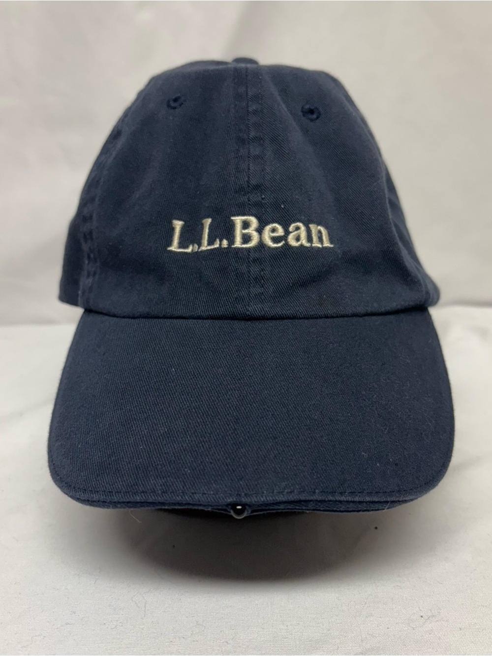 LL BEAN Baseball Hat Pathfinder LED Lighted Cap Flashlight Strapback Blue Adult